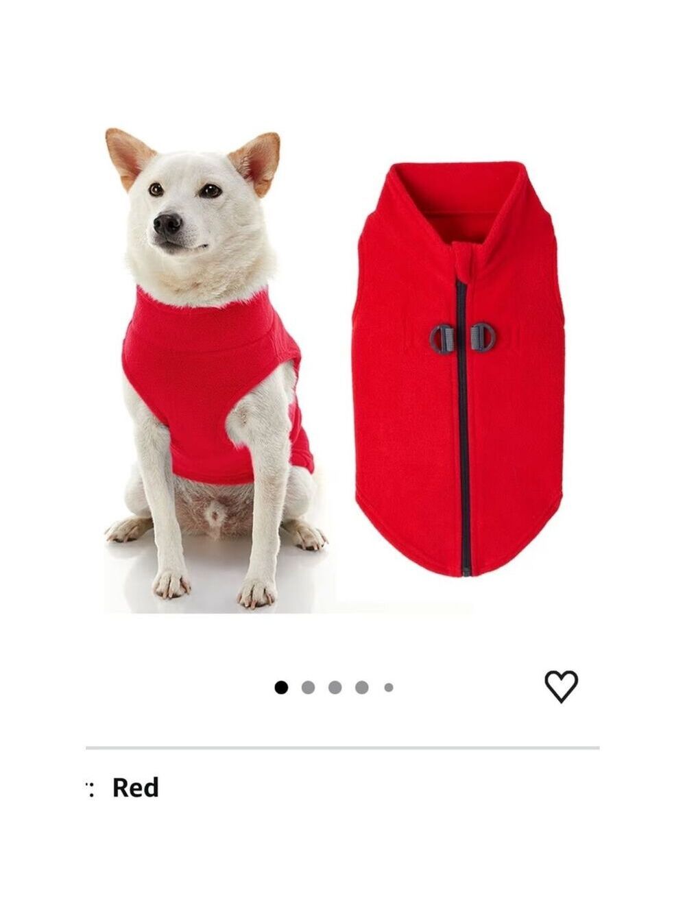 Gooby Red Fleece Dog Jacket Harness Small
